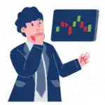 analyzing stock market chart with candlestick patterns.